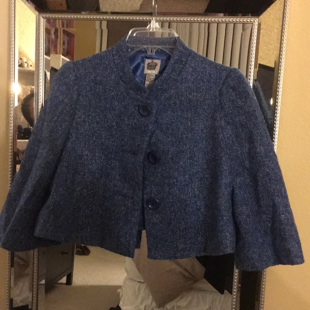 Cropped jacket blue tweed